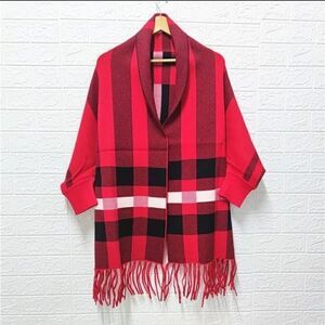 Red/Black- Stylish Warm Cashmere/Shawl for women